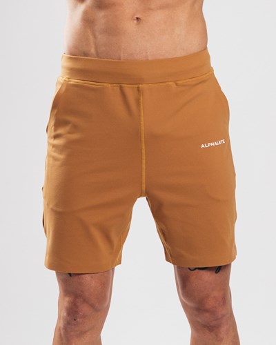 Alphalete 4-Way Stretch 8" Korta Camel | IGQY-54236