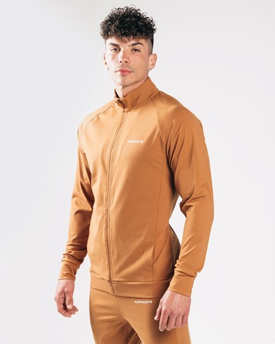 Alphalete 4-Way Stretch Track Jacket Camel | IWDM-48912
