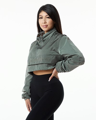 Alphalete All-Purpose Crop Jacket Charcoal | JOKZ-54018