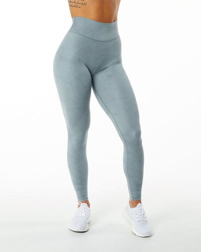 Alphalete All-Purpose Luxury Legging Washed Denim | YMIO-18435