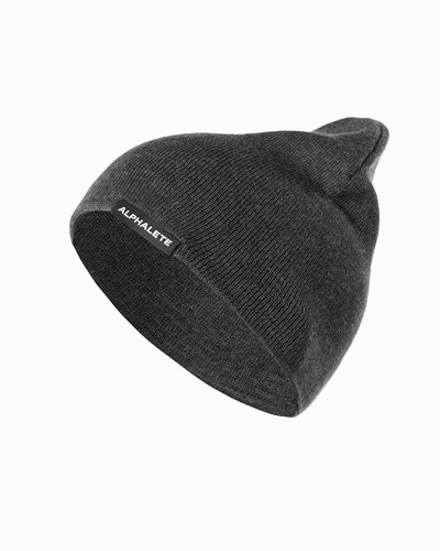 Alphalete Bomull Knit Beanie Charcoal | WDLB-86905