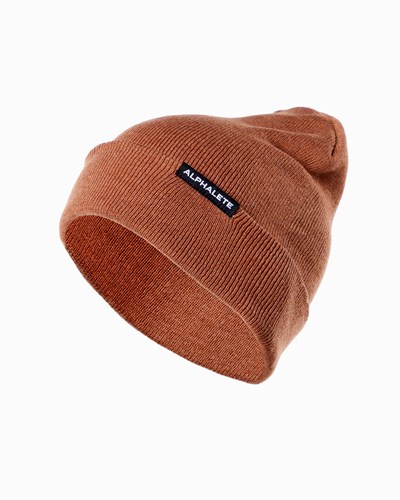 Alphalete Bomull Knit Beanie Clay | TAPM-79683
