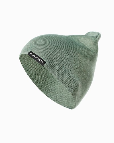 Alphalete Bomull Knit Beanie Sage | CEXZ-79681