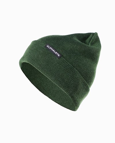 Alphalete Bomull Knit Beanie Wild Sage | EORN-52348