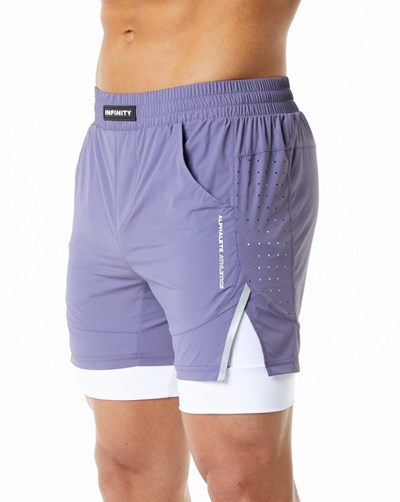 Alphalete Compression Fodrade 4-Way Stretch Tränings Korta Digital Violet | BEID-94863