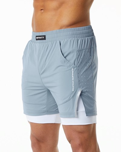 Alphalete Compression Fodrade Woven Tränings Korta Blå | CEQV-87015