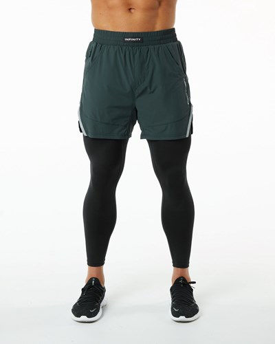 Alphalete Compression Fodrade Woven Tränings Korta Gröna | OFLV-29647