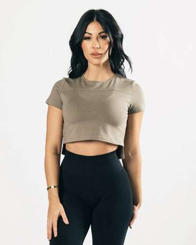Alphalete Cropped Premium Korta Sleeve Haze | IMHT-92578