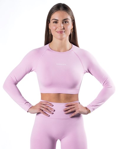 Alphalete Cropped Seamless Long Sleeve Bloom | GKTP-18603