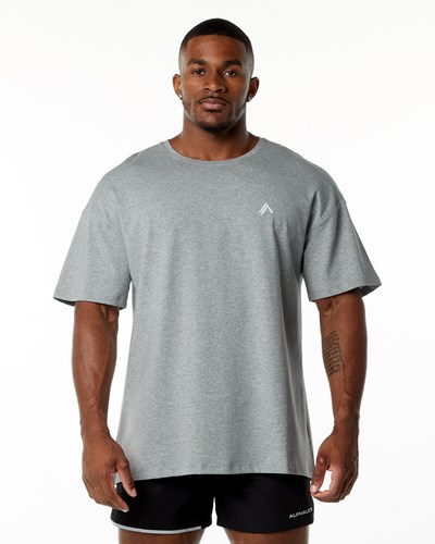 Alphalete Drop Shoulder Tee Grå | EZLY-72310