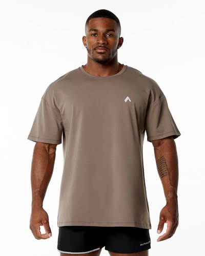 Alphalete Drop Shoulder Tee Mocha | SBKC-69053