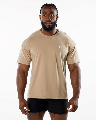Alphalete Drop Shoulder Tee Taupe | YGCZ-67892