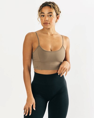 Alphalete Fitted Cropped Tank Olivgröna | ZPOG-32946