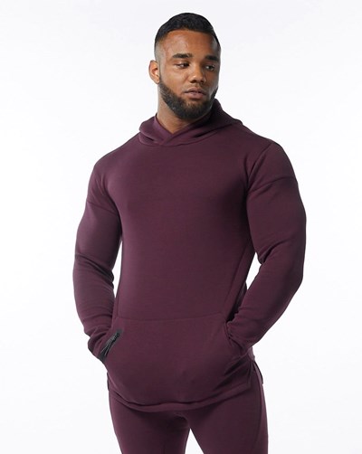 Alphalete Fitted Interlock Knit Hoodie Merlot | SDPB-63759
