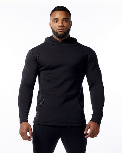 Alphalete Fitted Interlock Knit Hoodie Svarta | DFJG-64387