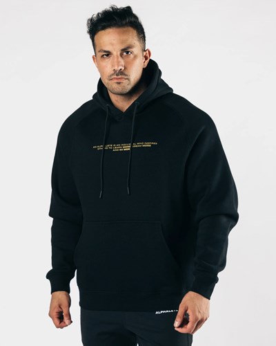 Alphalete Fitted Performance Hoodie Svarta Guld | KIVY-37946