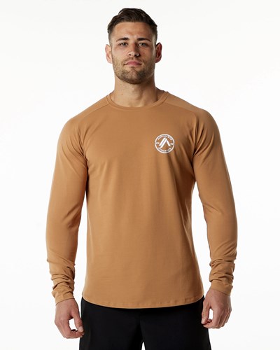 Alphalete Fitted Performance Long Sleeve Rust | EUJA-31579