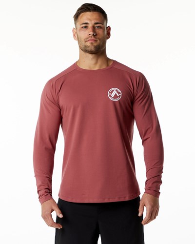 Alphalete Fitted Performance Long Sleeve Gingerbread | KXTM-02531