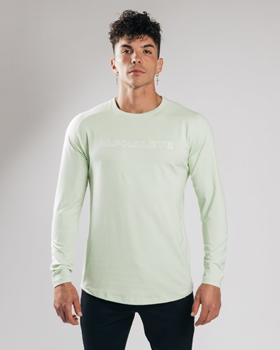 Alphalete Fitted Performance Long Sleeve Frozen Spring | OTPF-65472