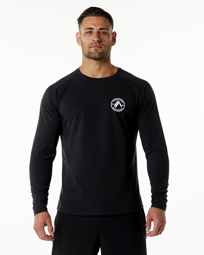 Alphalete Fitted Performance Long Sleeve Svarta | RBSE-80563