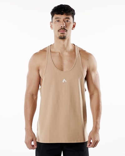 Alphalete Fitted Performance Stringer Taupe | TYVD-15946