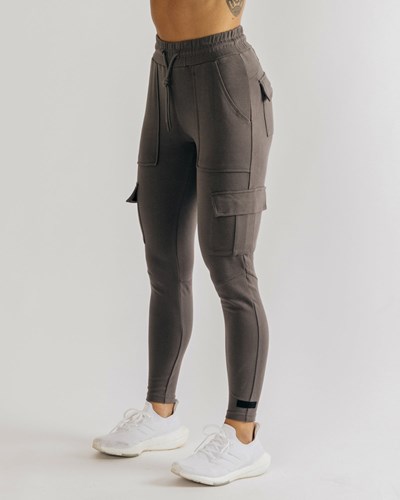 Alphalete Fitted Single-Brushed 29" Cargo Pant Iron Ore | VGOI-50169