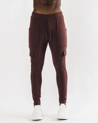 Alphalete Fitted Single-Brushed 30" Cargo Pant Mahogany | RPJF-95613