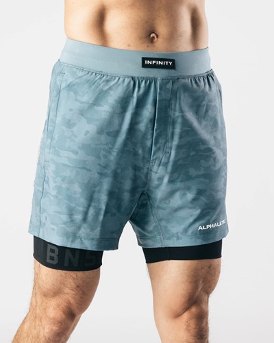 Alphalete Fodrade Woven 4-Way Stretch 5" Korta Sea Level | IENU-97314
