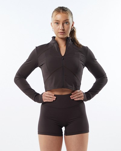 Alphalete Full Zip Crop Jacket Grå | KVPE-20645