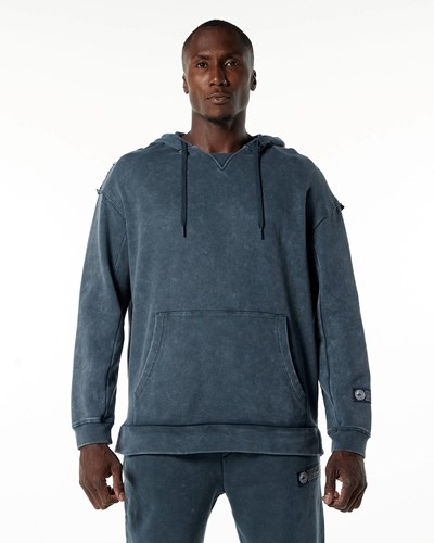 Alphalete Heavyweight Washed Terry Hoodie Blå | COAI-69470