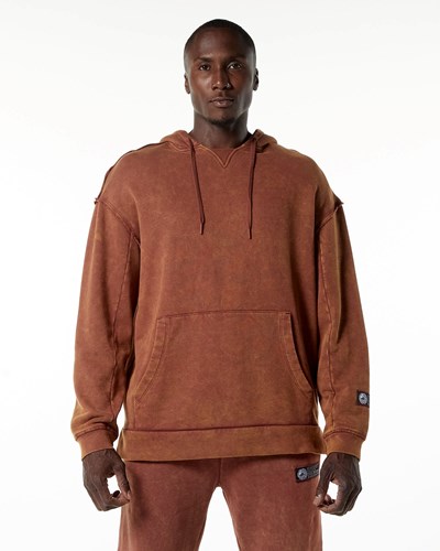Alphalete Heavyweight Washed Terry Hoodie Bloodstone | LOVG-59637