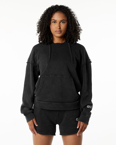 Alphalete Heavyweight Washed Terry Hoodie Onyx | ZABG-72830