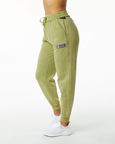 Alphalete Heavyweight Washed Terry Jogger Gröna | GMJK-47238