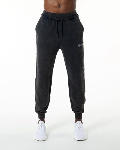 Alphalete Heavyweight Washed Terry Jogger Onyx | KVEI-48025