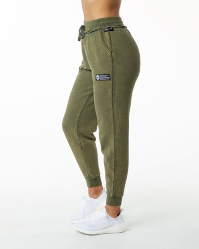 Alphalete Heavyweight Washed Terry Jogger Gröna | NIPX-94073