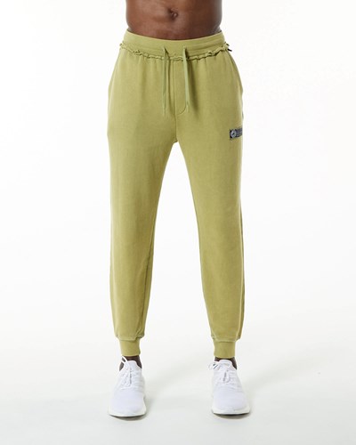 Alphalete Heavyweight Washed Terry Jogger Gröna | PHKF-79428