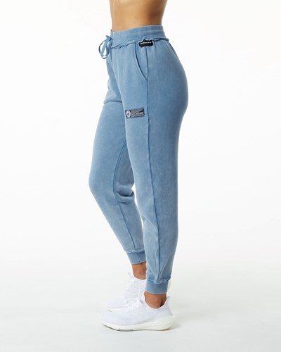 Alphalete Heavyweight Washed Terry Jogger Blå | TQCA-63841