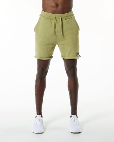 Alphalete Heavyweight Washed Terry Korta Gröna | KQRV-53679