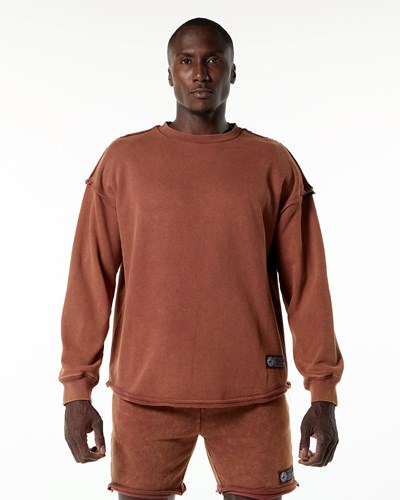 Alphalete Heavyweight Washed Terry Pullover Bloodstone | JRCU-90348