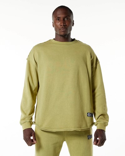 Alphalete Heavyweight Washed Terry Pullover Gröna | OEZX-86134