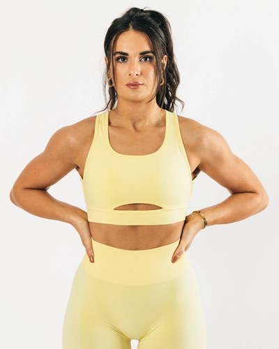 Alphalete High-Impact Seamless Sports Bra Lemonade | LFVO-67253