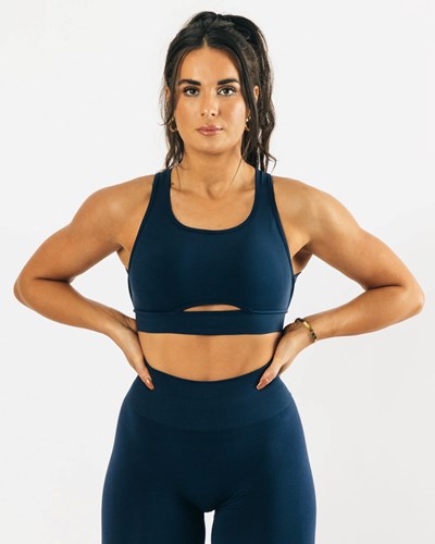 Alphalete High-Impact Seamless Sports Bra Blå | XCGU-50796