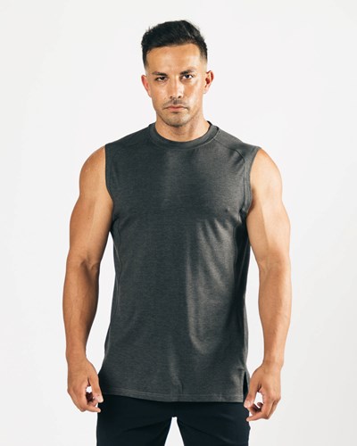 Alphalete High-Neck Premium Cutoff Svarta | PLUI-03716