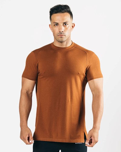 Alphalete High-Neck Premium Korta Sleeve Mahogany | BDGS-84139