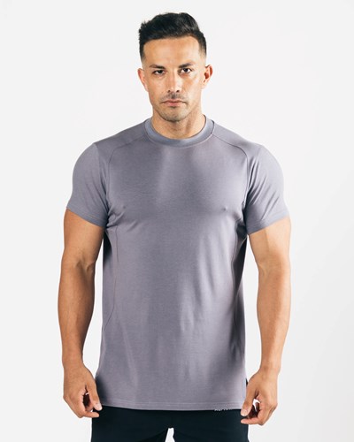 Alphalete High-Neck Premium Korta Sleeve Still Water | YADC-47836
