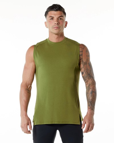 Alphalete High-Neck Premium Tank Gröna | IXFL-31748
