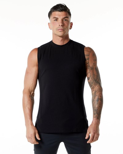 Alphalete High-Neck Premium Tank Svarta | CJIH-08239