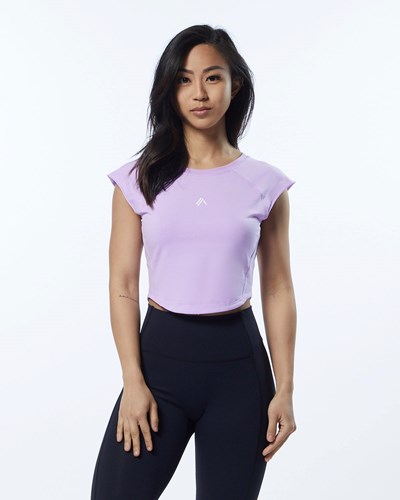 Alphalete High Performance Korta Sleeve Crop Tee Lavendel | FAJB-74029