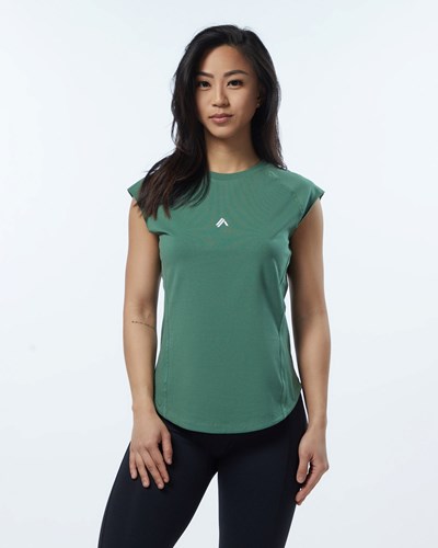 Alphalete High Performance Korta Sleeve Tee Gröna | INSA-53749