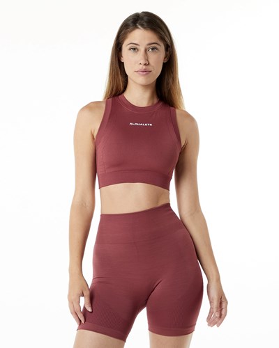 Alphalete High Performance Seamless Crop Bra Gingerbread | GLRC-64319